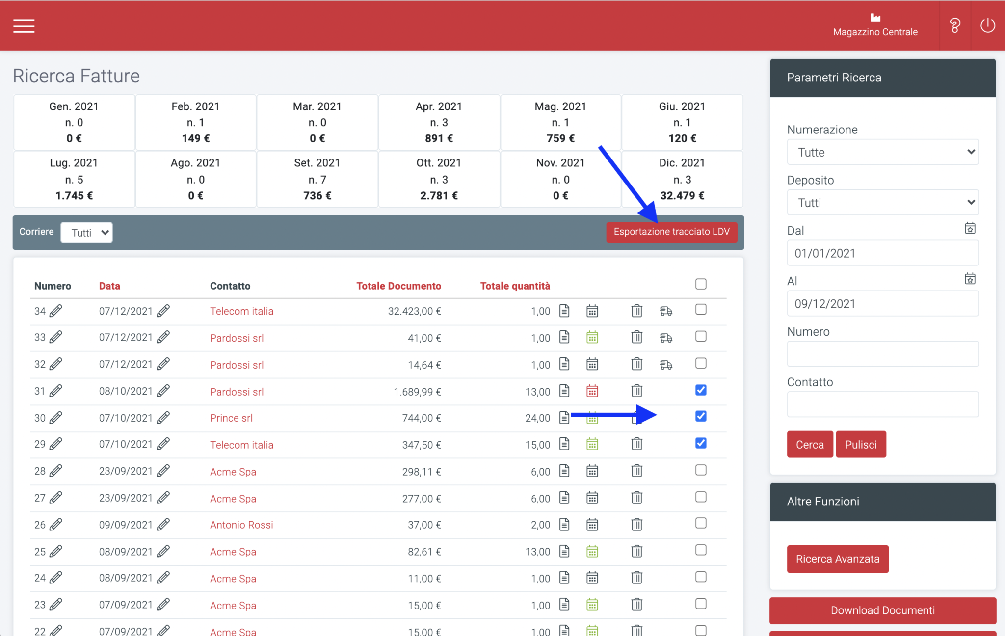 esporta tracking ldv